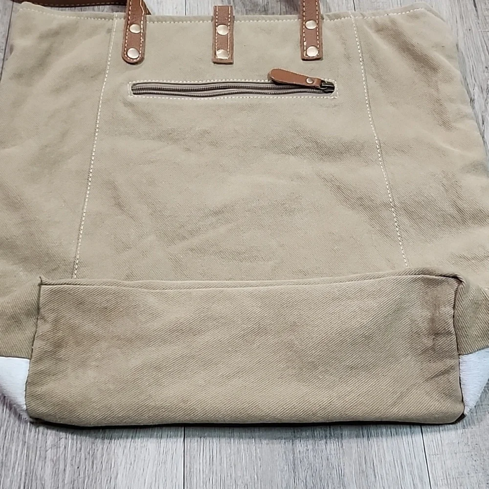 Myra Bag leather cotton geometric bag - Picture 5 of 9